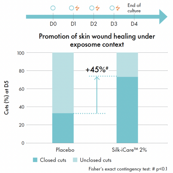 silk icare promotion of skin wound healing under exposome context