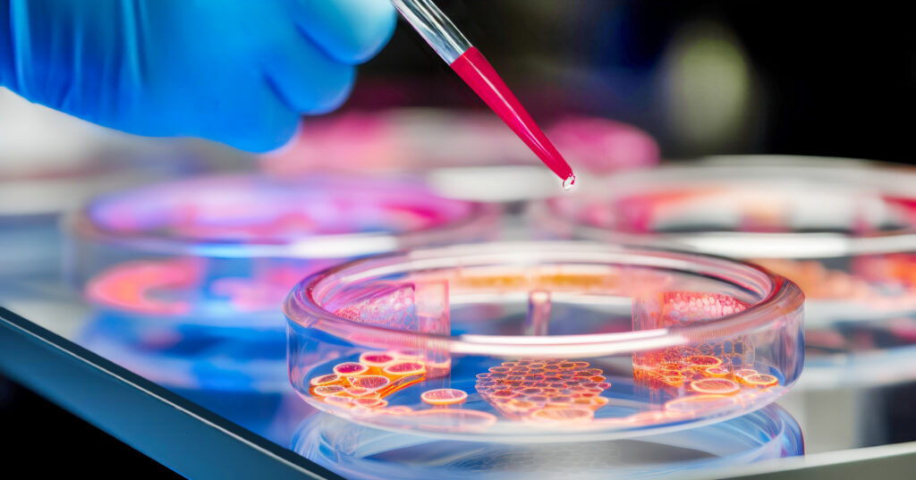 symbolic image: researchers grow skin from stem cells in the laboratory.